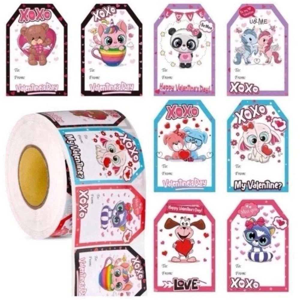 40 Valentines Stickers Assortment